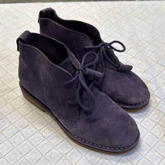 Hush Puppies Purple Suede Ankle Booties with Light Sole - Picture 1 of 9
